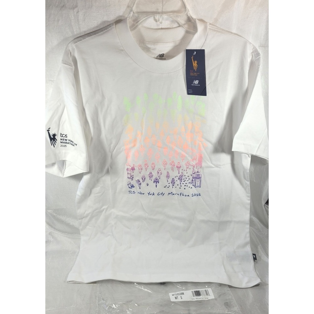 New Balance Men's NYC New York City Marathon 2025 TCS White Graphic T-Shirt - L